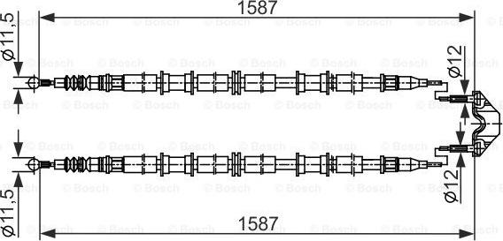 BOSCH 1 987 482 537 - Трос, гальмівна система autozip.com.ua