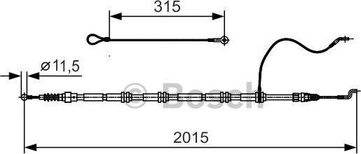 BOSCH 1 987 482 015 - Трос, гальмівна система autozip.com.ua