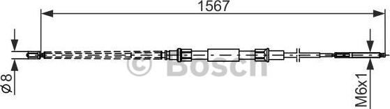 BOSCH 1 987 482 104 - Трос, гальмівна система autozip.com.ua