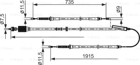 BOSCH 1 987 482 801 - Трос, гальмівна система autozip.com.ua