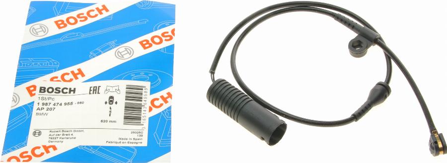 BOSCH 1 987 474 955 - Сигналізатор, знос гальмівних колодок autozip.com.ua