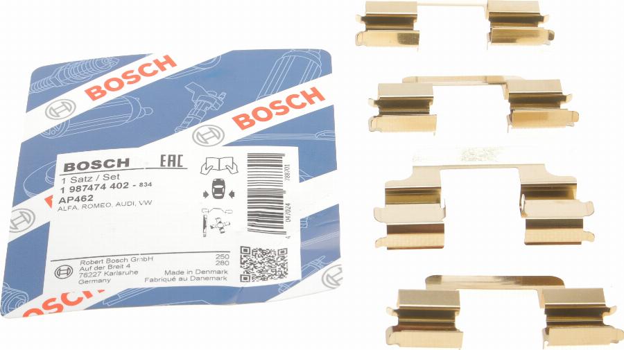 BOSCH 1 987 474 402 - Комплектуючі, колодки дискового гальма autozip.com.ua