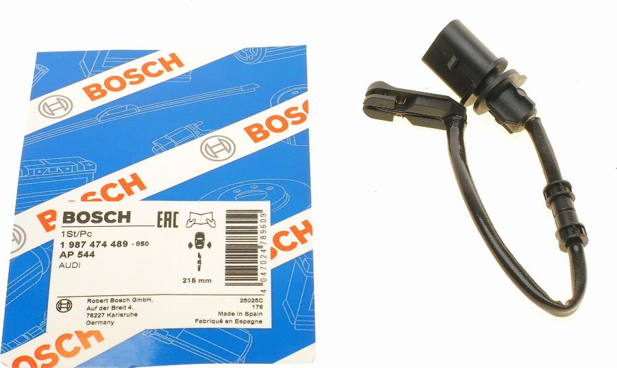 BOSCH 1 987 474 489 - Сигналізатор, знос гальмівних колодок autozip.com.ua