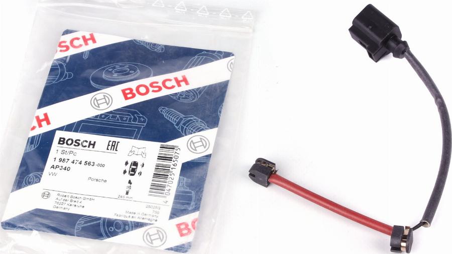 BOSCH 1 987 474 563 - Сигналізатор, знос гальмівних колодок autozip.com.ua