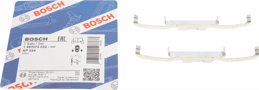 BOSCH 1 987 474 032 - Комплектуючі, колодки дискового гальма autozip.com.ua