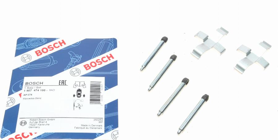 BOSCH 1 987 474 100 - Комплектуючі, колодки дискового гальма autozip.com.ua