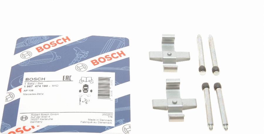 BOSCH 1 987 474 180 - Комплектуючі, колодки дискового гальма autozip.com.ua