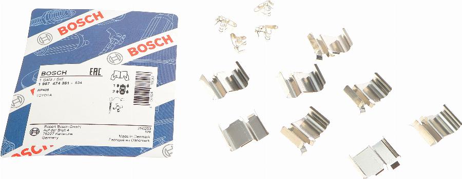 BOSCH 1 987 474 351 - Комплектуючі, колодки дискового гальма autozip.com.ua