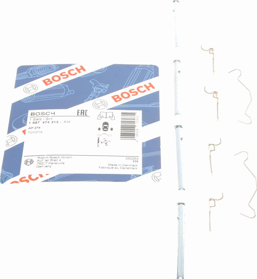 BOSCH 1 987 474 313 - Комплектуючі, колодки дискового гальма autozip.com.ua