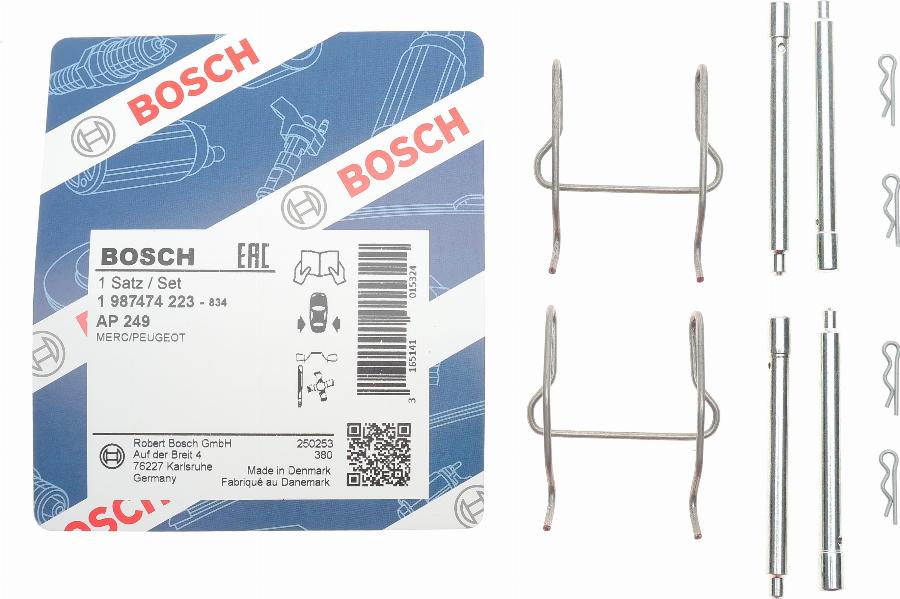 BOSCH 1 987 474 223 - Комплектуючі, колодки дискового гальма autozip.com.ua