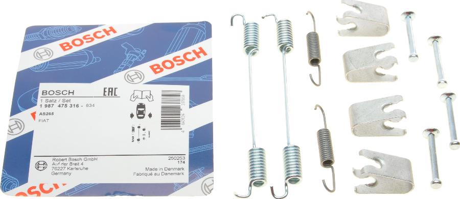 BOSCH 1 987 475 316 - Комплектуючі, барабанний гальмівний механізм autozip.com.ua