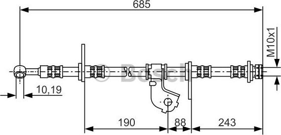 BOSCH 1 987 476 735 - Гальмівний шланг autozip.com.ua