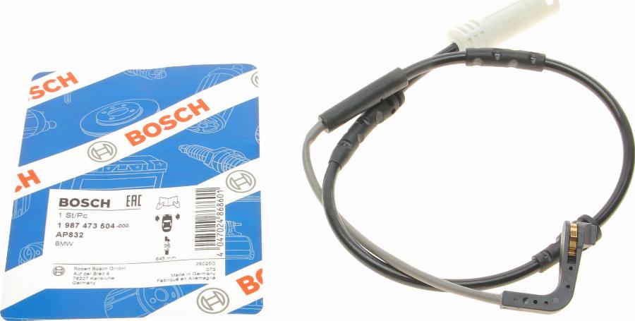 BOSCH 1 987 473 504 - Сигналізатор, знос гальмівних колодок autozip.com.ua