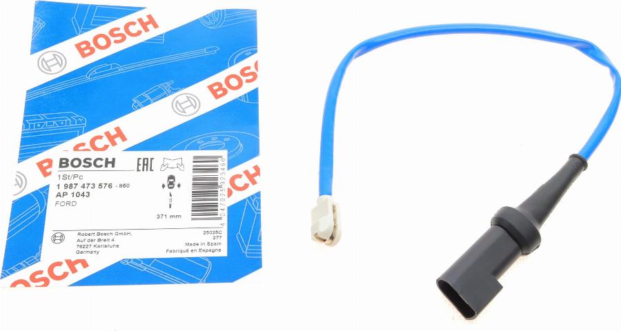 BOSCH 1 987 473 576 - Сигналізатор, знос гальмівних колодок autozip.com.ua