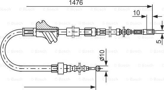 BOSCH 1 987 477 064 - Трос, гальмівна система autozip.com.ua