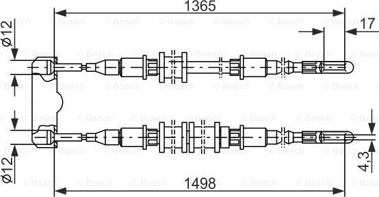 BOSCH 1 987 477 130 - Трос, гальмівна система autozip.com.ua