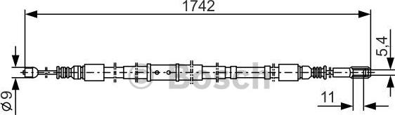 BOSCH 1 987 477 305 - Трос, гальмівна система autozip.com.ua