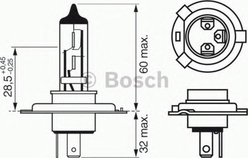 BOSCH 1987302043 - Лампа розжарювання, фара дальнього світла autozip.com.ua