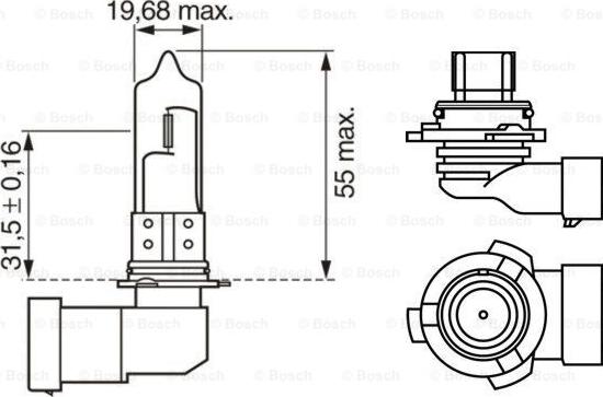 BOSCH 1 987 302 808 - Лампа розжарювання, фара дальнього світла autozip.com.ua