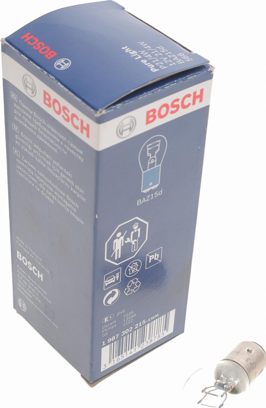 BOSCH 1 987 302 215 - Лампа розжарювання, ліхтар сигналу гальма autozip.com.ua