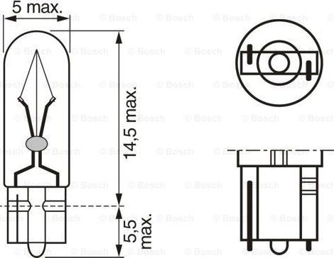 BOSCH 1 987 302 218 - Лампа накаливания 12V 2W W2x4.6d PURE LIGHT пр-во Bosch autozip.com.ua