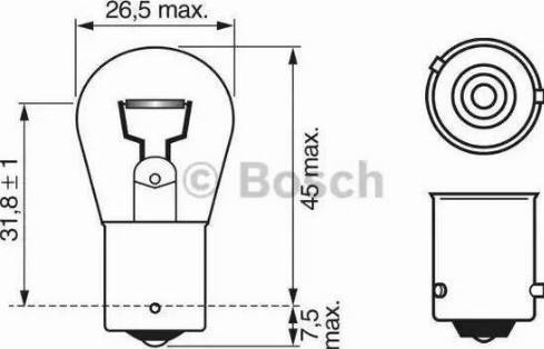 BOSCH 1 987 302 502 - Лампа розжарювання, ліхтар сигналу гальма autozip.com.ua