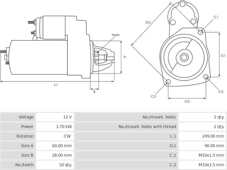 BOSCH 1147404 - Стартер autozip.com.ua