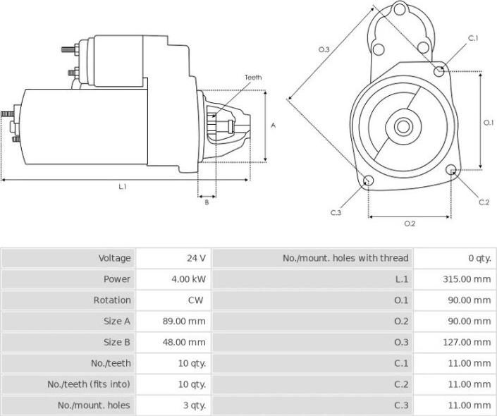 BOSCH 1231039 - Стартер autozip.com.ua