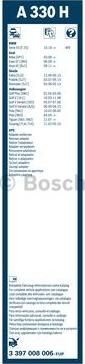 BOSCH 3 397 008 006 - Щітка склоочис. 330 скла заднього A330H вир-во Bosch autozip.com.ua