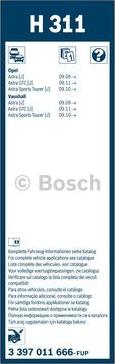BOSCH 3 397 011 666 - Щетка стеклоочист. 300 стекла заднего H311 пр-во Bosch autozip.com.ua