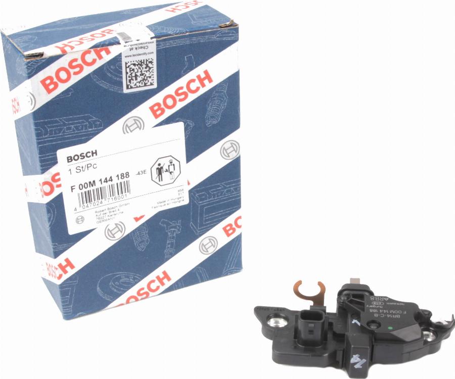 BOSCH F 00M 144 188 - Регулятор напруги генератора autozip.com.ua