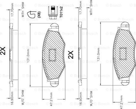 BOSCH F 03A 150 014 - Гальмівні колодки, дискові гальма autozip.com.ua