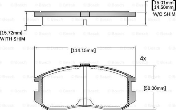 BOSCH F 03B 150 412 - Гальмівні колодки, дискові гальма autozip.com.ua