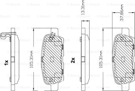 BOSCH F 03B 150 099 - Гальмівні колодки, дискові гальма autozip.com.ua