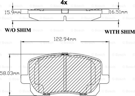 BOSCH F 03B 150 105 - Гальмівні колодки, дискові гальма autozip.com.ua