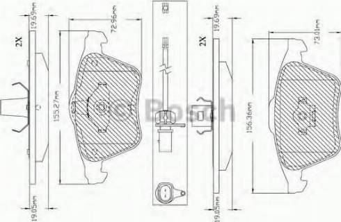 BOSCH F 03B 150 365 - Гальмівні колодки, дискові гальма autozip.com.ua