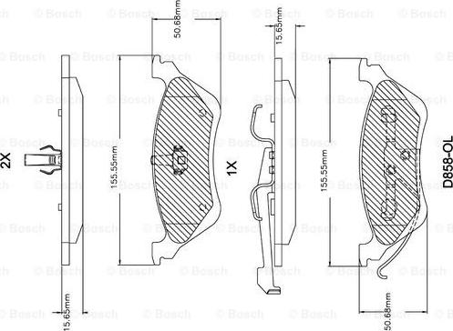 BOSCH F 03B 150 303 - Гальмівні колодки, дискові гальма autozip.com.ua