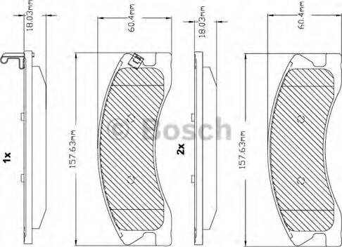 BOSCH F 03B 150 322 - Гальмівні колодки, дискові гальма autozip.com.ua