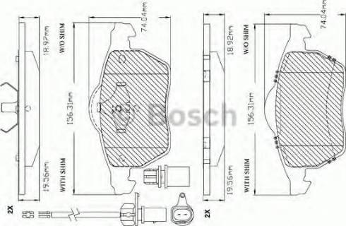 BOSCH F 03B 150 297 - Гальмівні колодки, дискові гальма autozip.com.ua