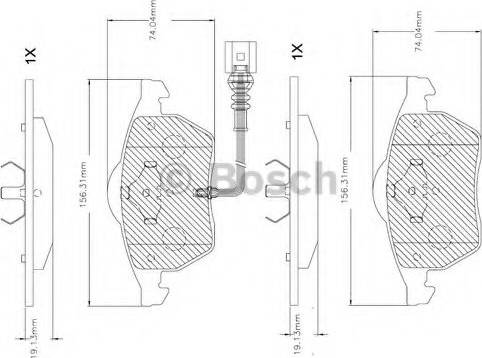 BOSCH F 03B 150 264 - Гальмівні колодки, дискові гальма autozip.com.ua