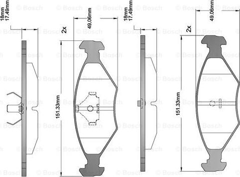 BOSCH F 03B 150 221 - Гальмівні колодки, дискові гальма autozip.com.ua