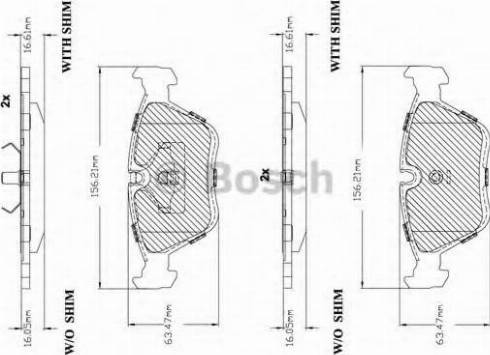 BOSCH F 03B 150 227 - Гальмівні колодки, дискові гальма autozip.com.ua