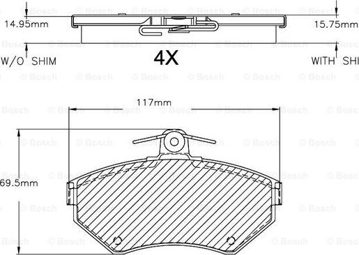 BOSCH F 03B 150 270 - Гальмівні колодки, дискові гальма autozip.com.ua