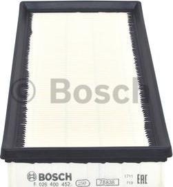 BOSCH F 026 400 452 - Повітряний фільтр autozip.com.ua