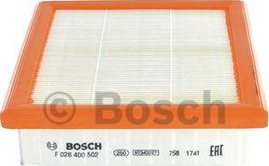 BOSCH F 026 400 502 - Повітряний фільтр autozip.com.ua