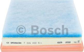 BOSCH F 026 400 511 - Фільтр повітряний PSA 1.6 BlueHDI 14-вир-во BOSCH autozip.com.ua