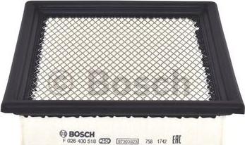 BOSCH F 026 400 518 - Повітряний фільтр autozip.com.ua