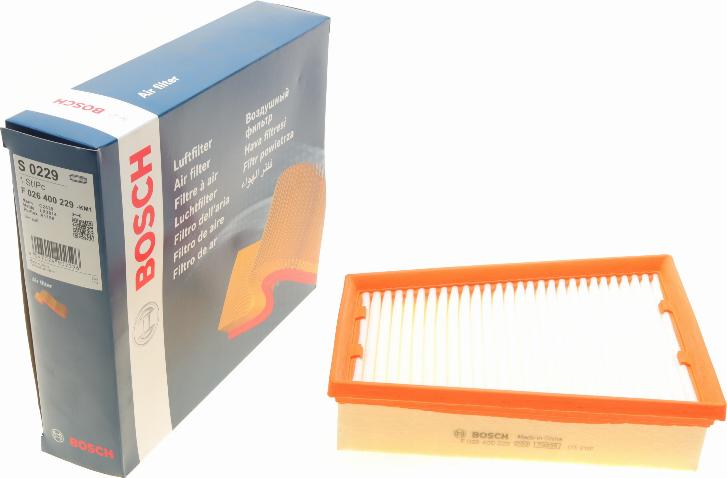 BOSCH F 026 400 229 - Повітряний фільтр autozip.com.ua