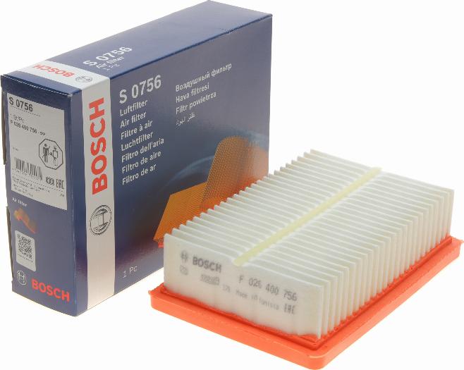 BOSCH F 026 400 756 - Повітряний фільтр autozip.com.ua