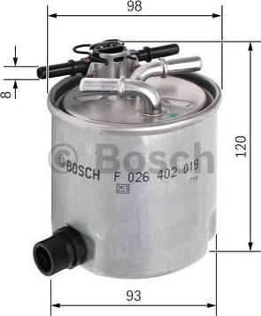 BOSCH F 026 402 019 - Паливний фільтр autozip.com.ua